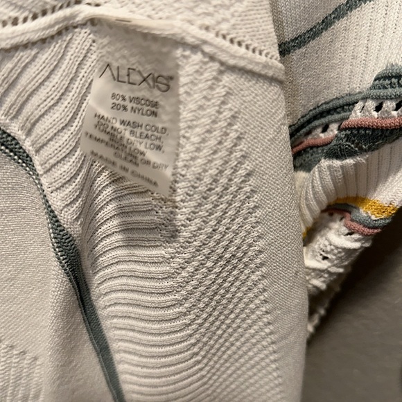 ALEXIS *Oanez* white crochet lace duster cardigan summer jacket S w belt - Picture 4 of 8